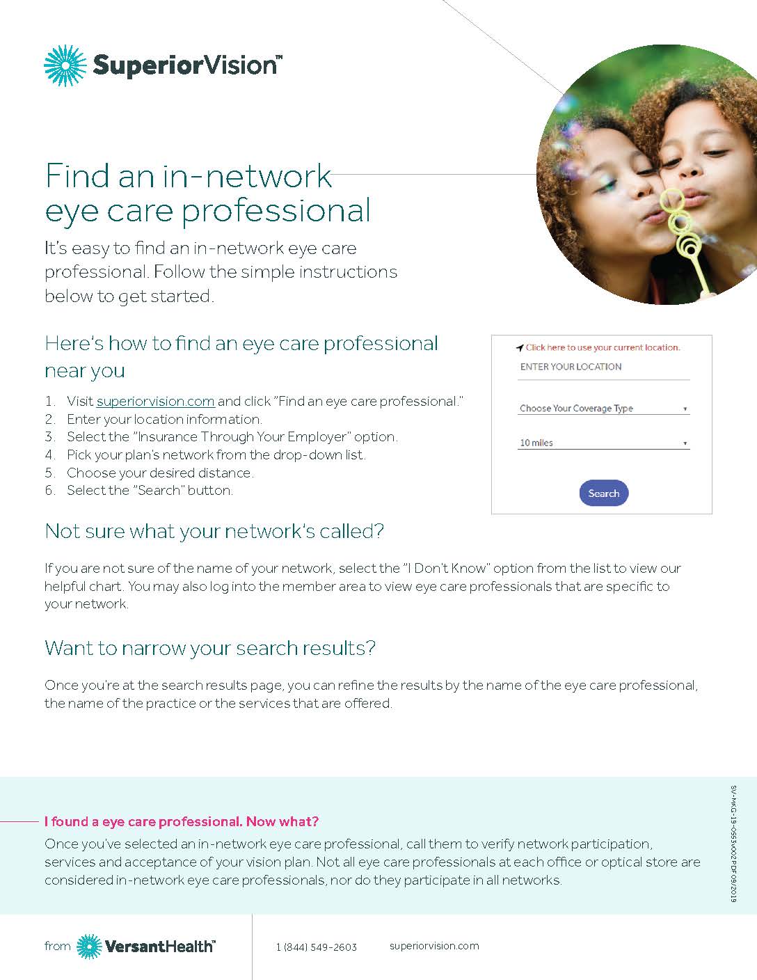 Flyer image for Superior Vision to Find an In-Network Eye Care Professional