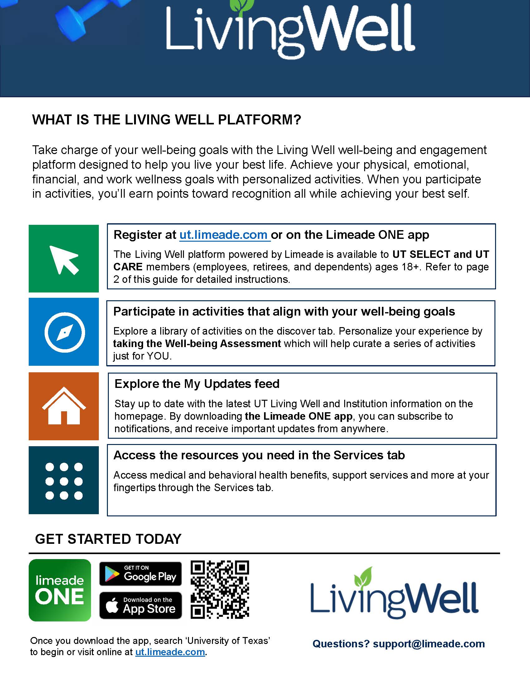 Living Well Platform How to Guide flyer image