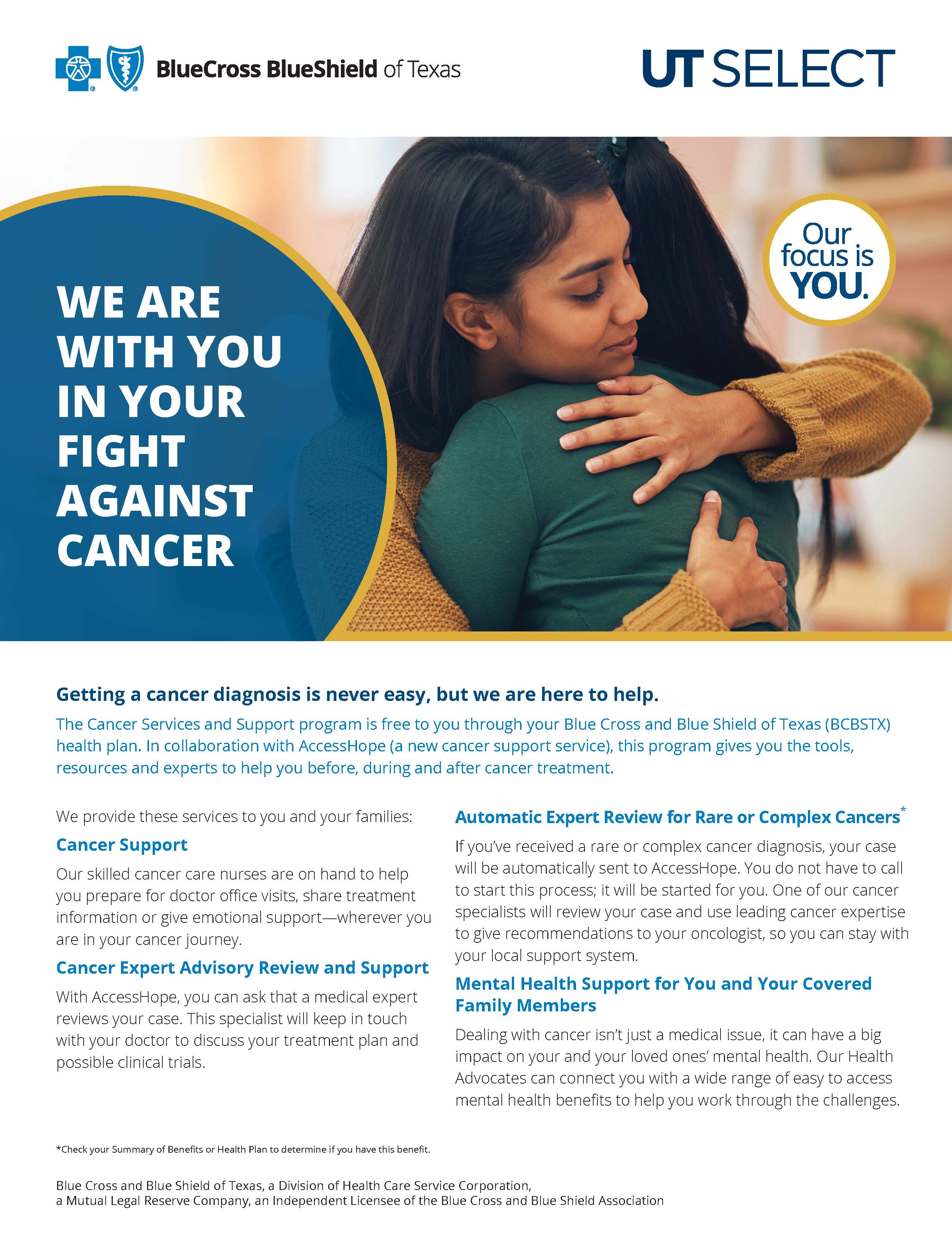 UT SELECT Cancer Services and Support flyer